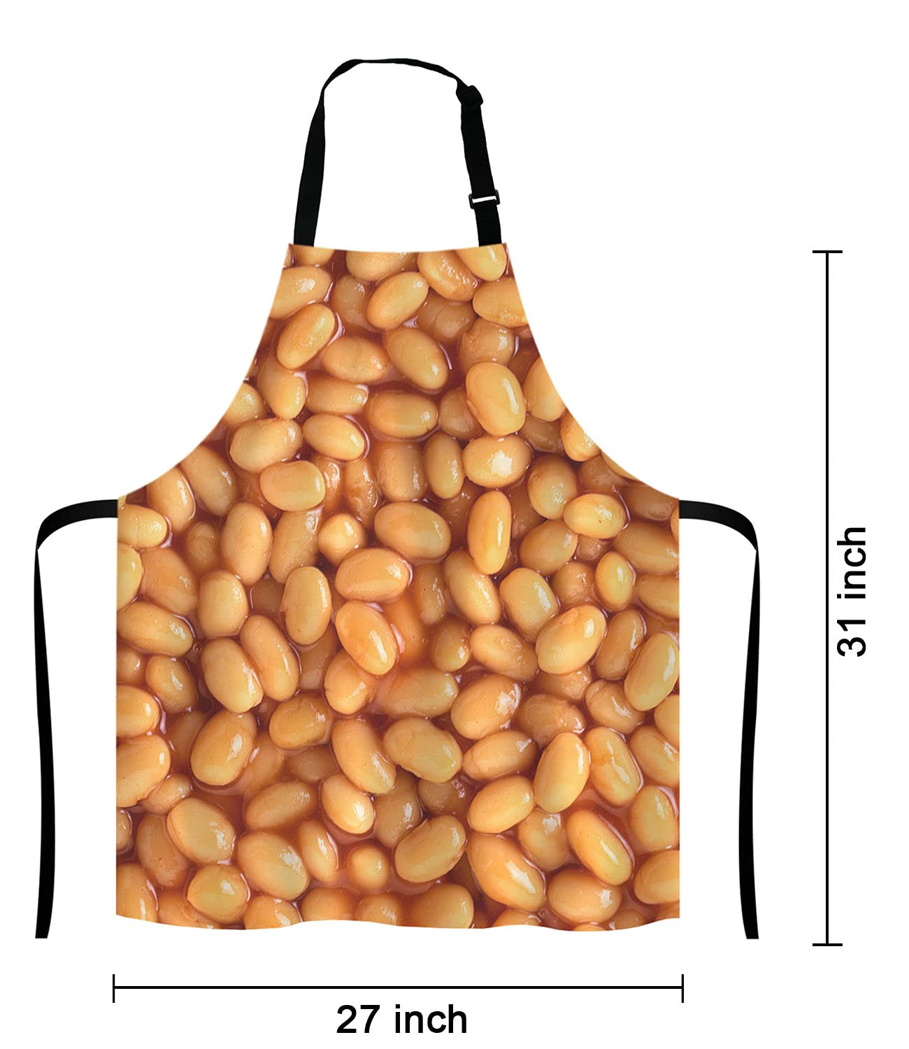Lefolen Funny Baking Apron Baked Beans, Novelty Cooking Chef Present For Men Womens Baking Present Full Bbq Grilling Kitchen Apr
